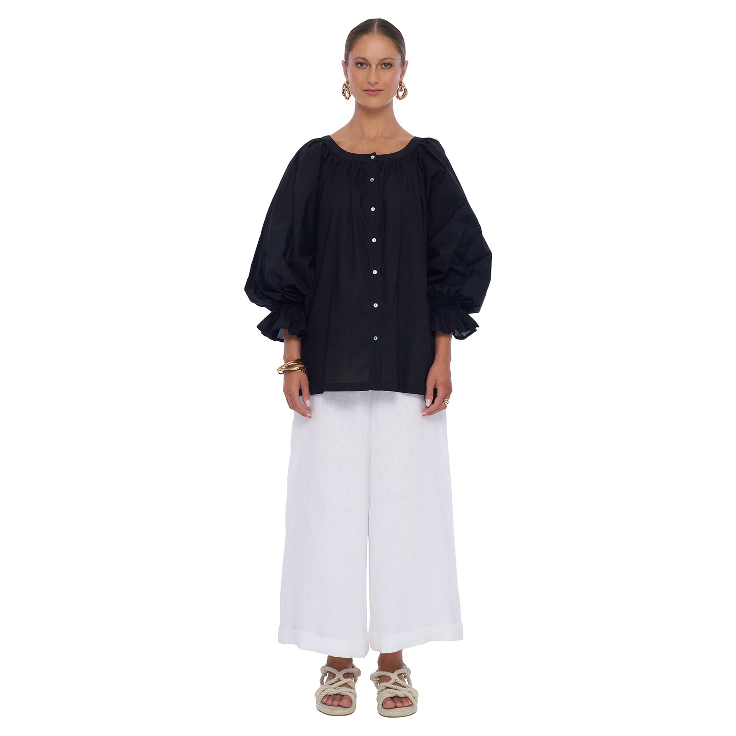Bloom Blouse in Black - Realm