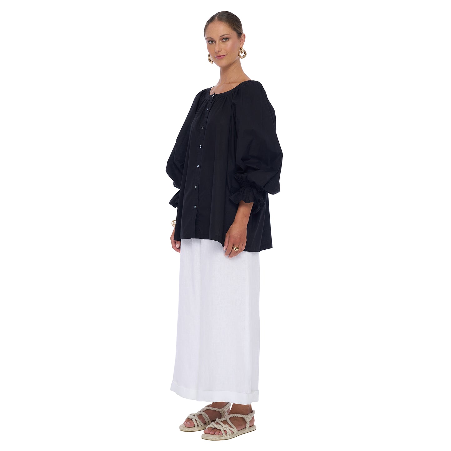 Bloom Blouse in Black - Realm