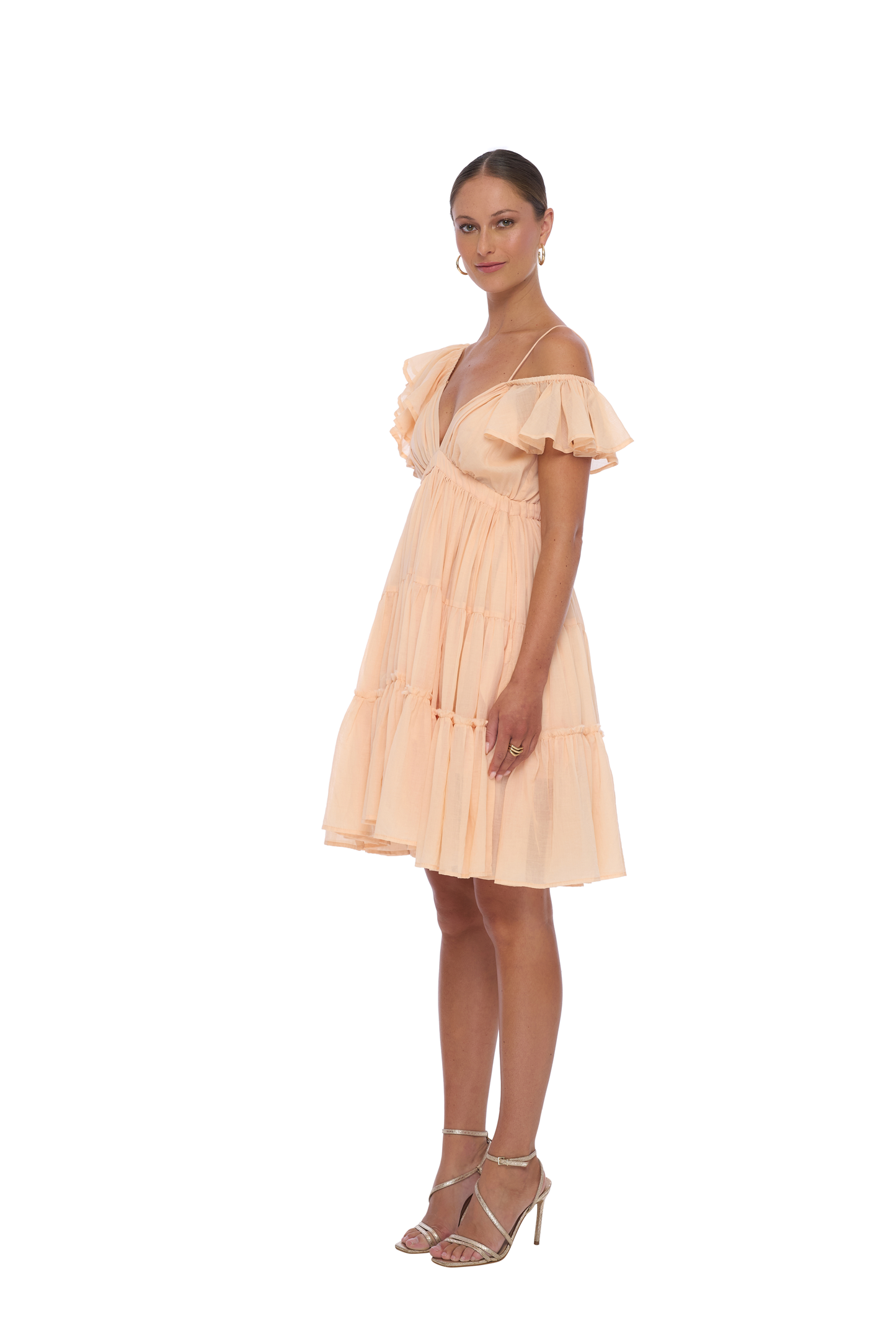 Astrid Mini Dress in Peach - Realm