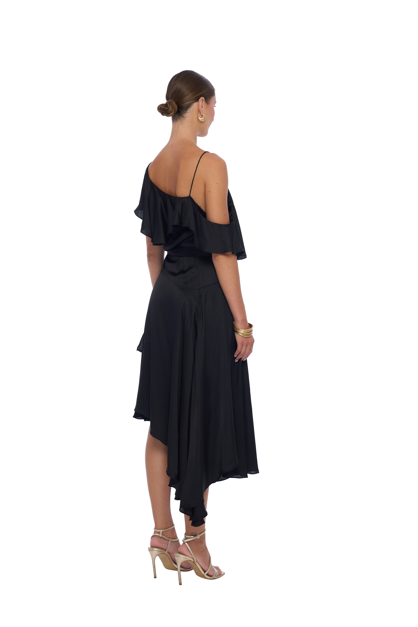 Camellia Wrap Dress in Black - Realm