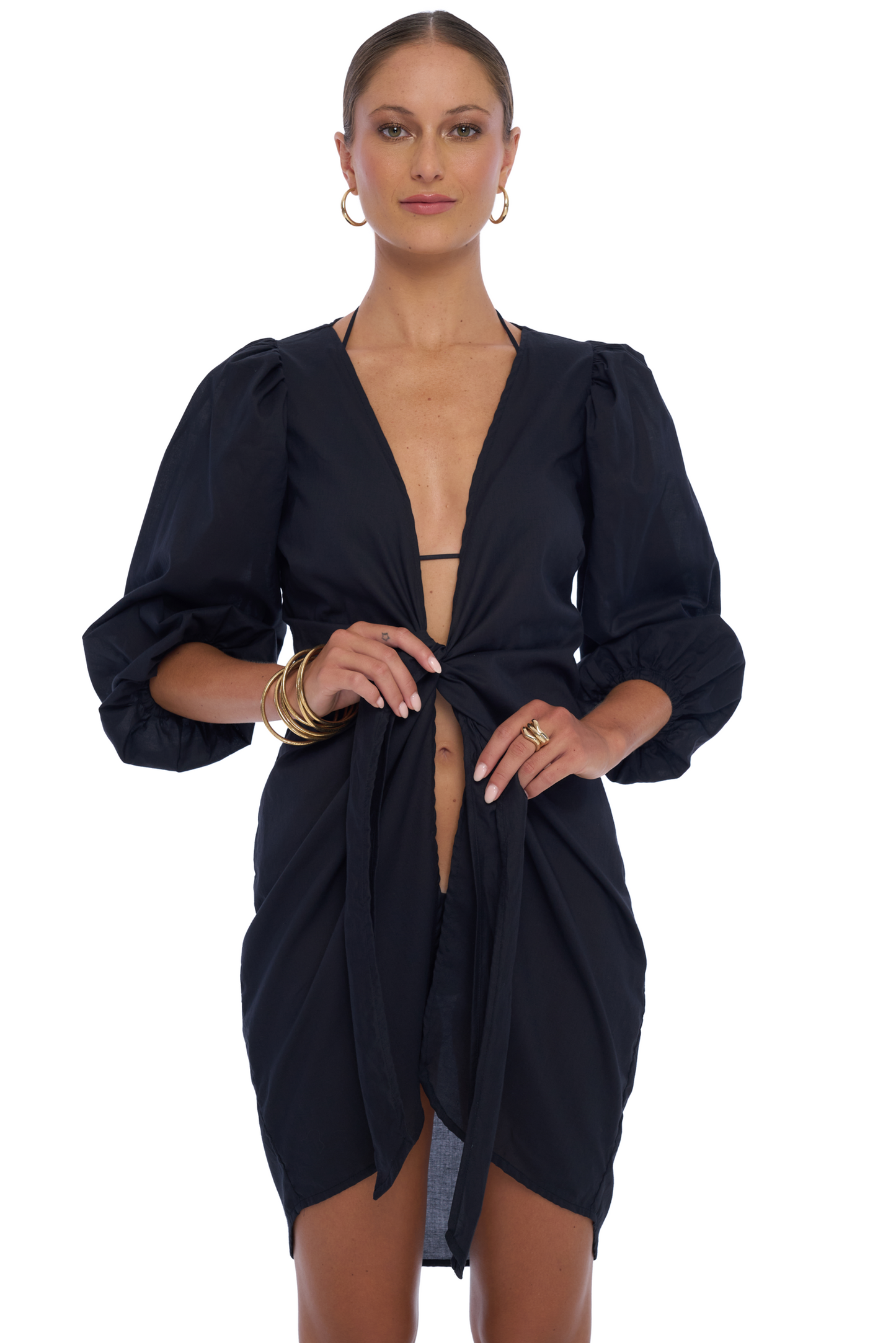 Guava Beach Cover Up In Black - Realm