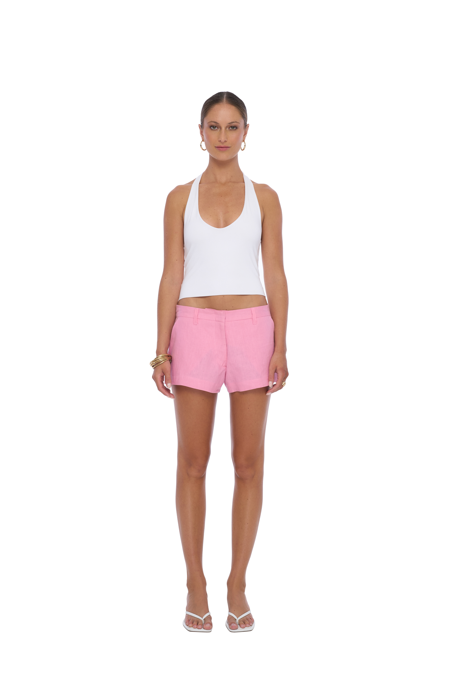 Florian Linen Shorts in Pink - Realm