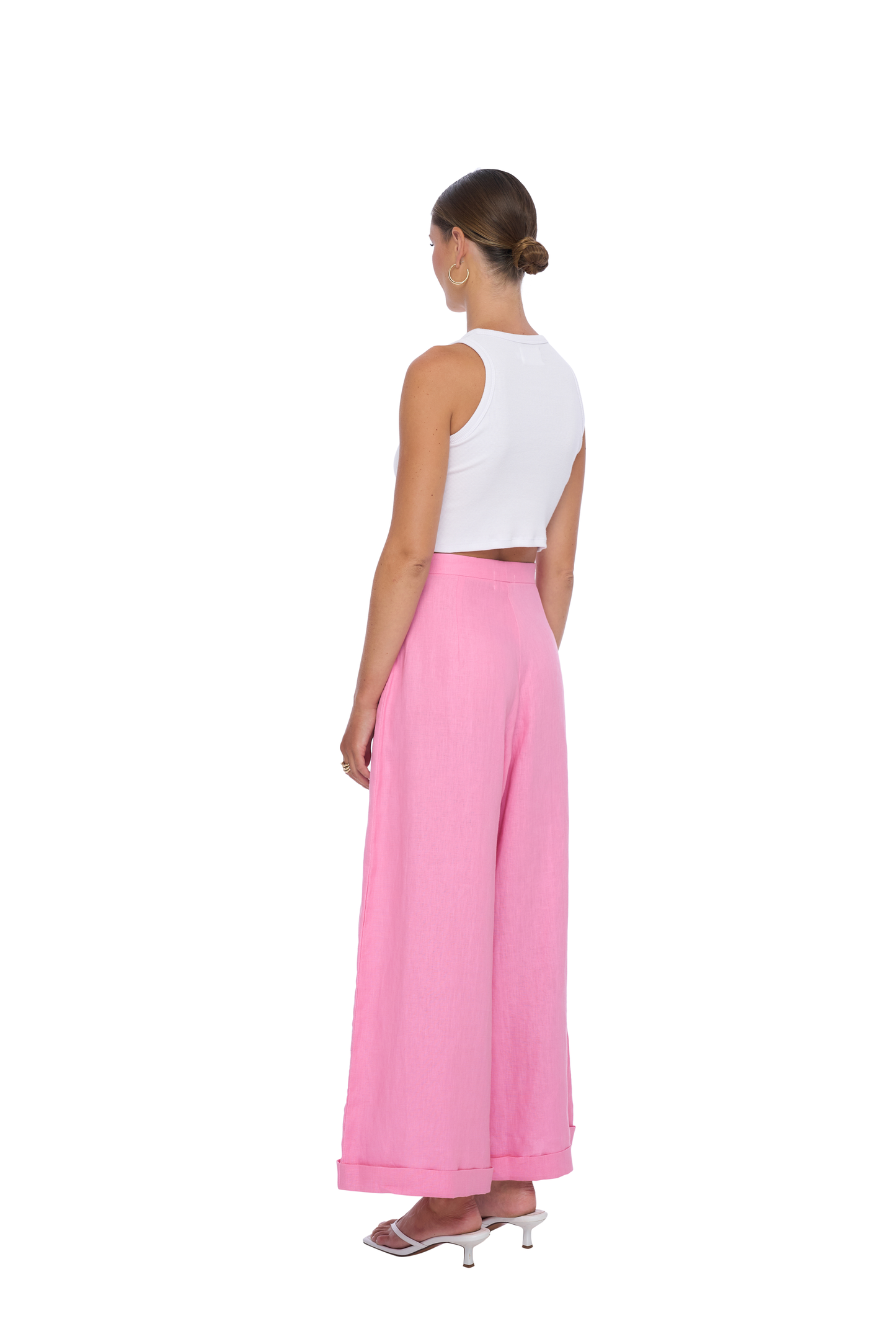 Geode Linen Pants in Pink - Realm