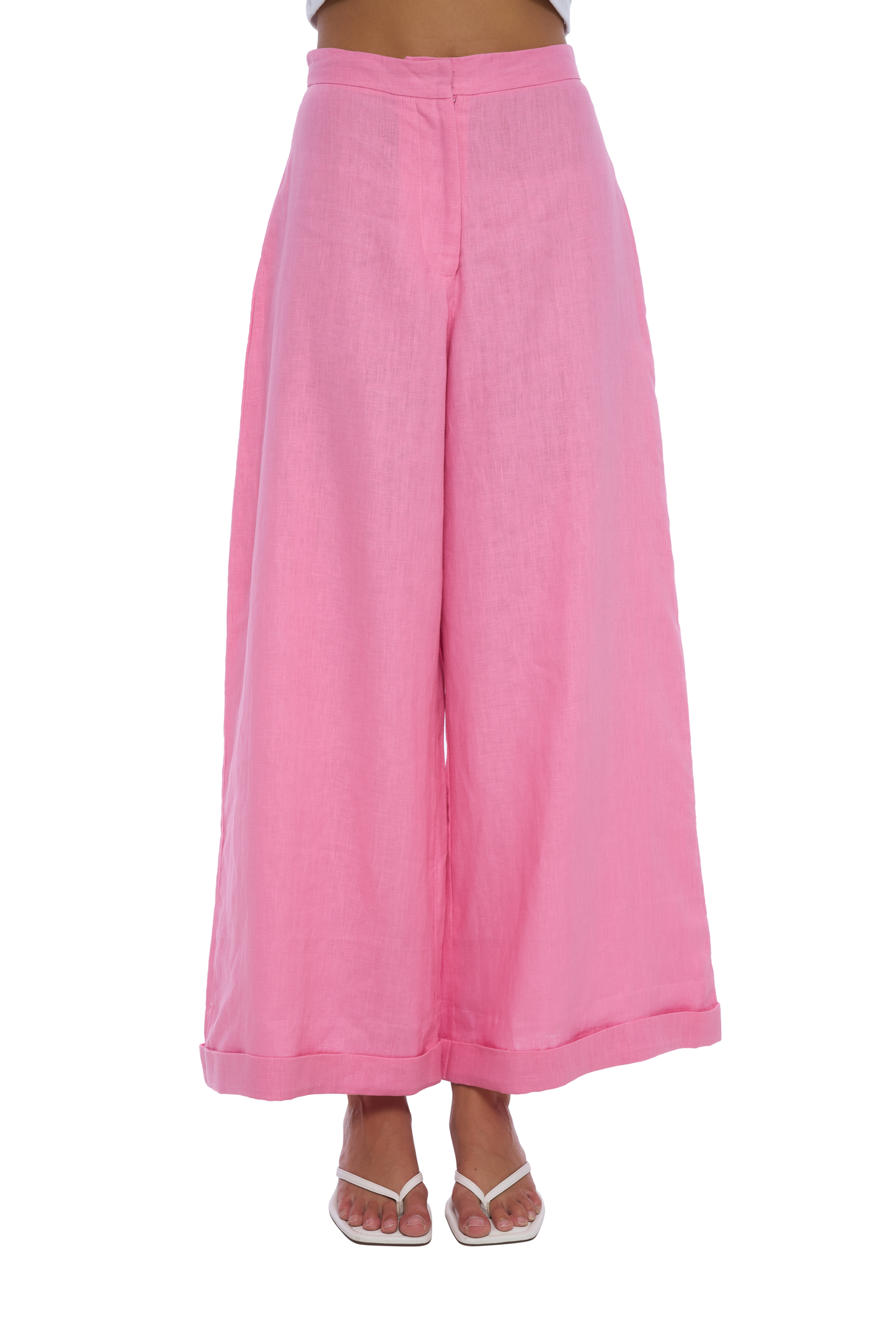 Geode Linen Pants in Pink - Realm