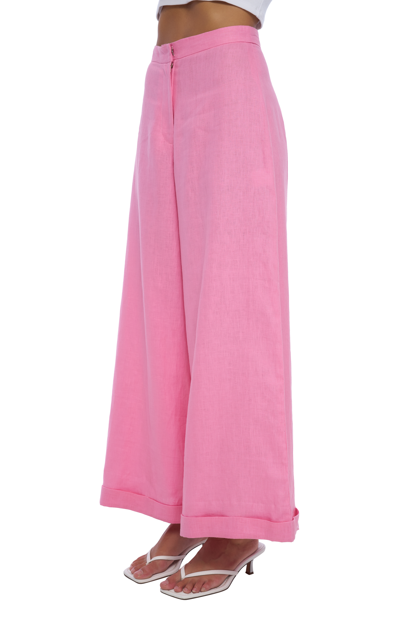 Geode Linen Pants in Pink - Realm