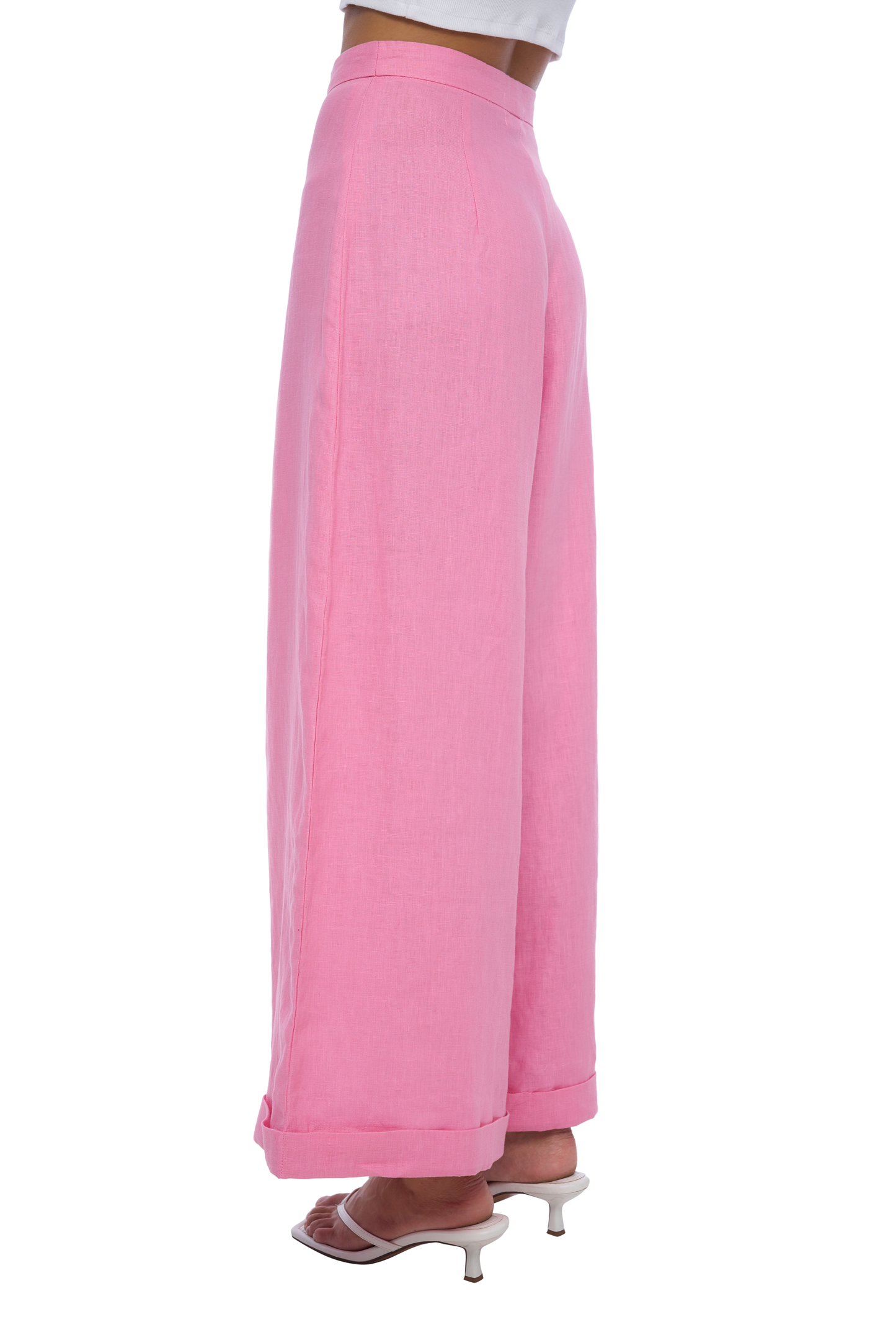 Geode Linen Pants in Pink - Realm