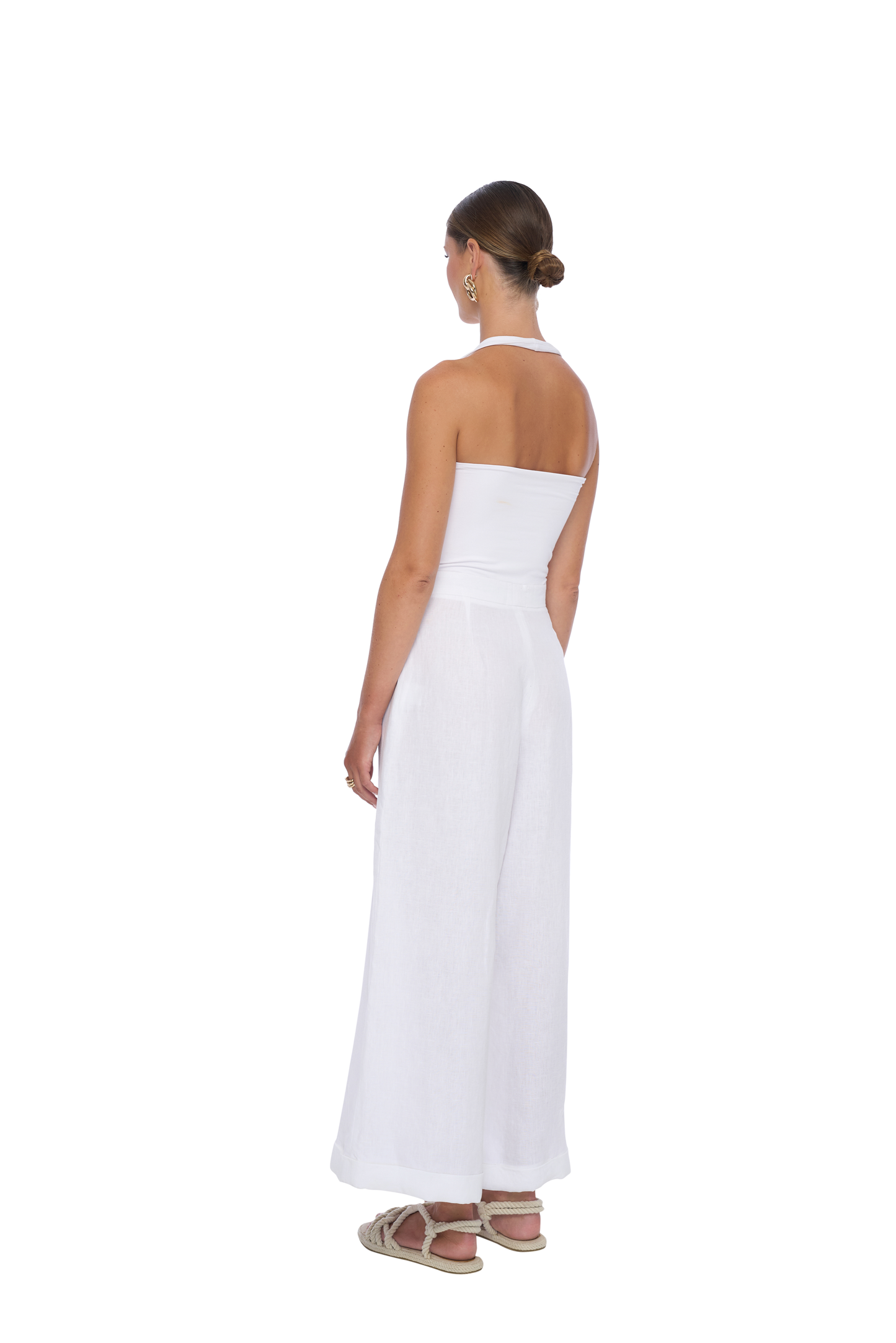 Geode Linen Pants in White - Realm