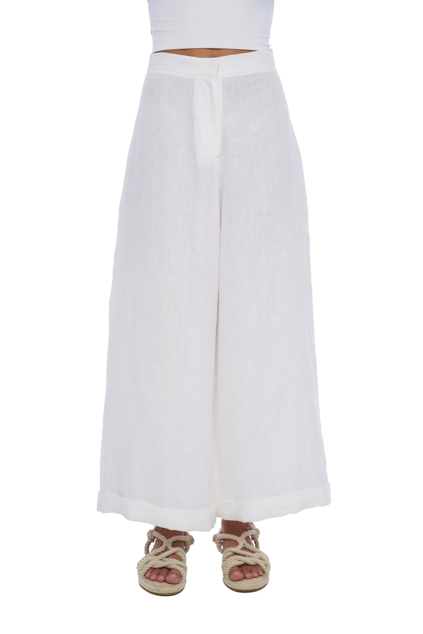 Geode Linen Pants in White - Realm