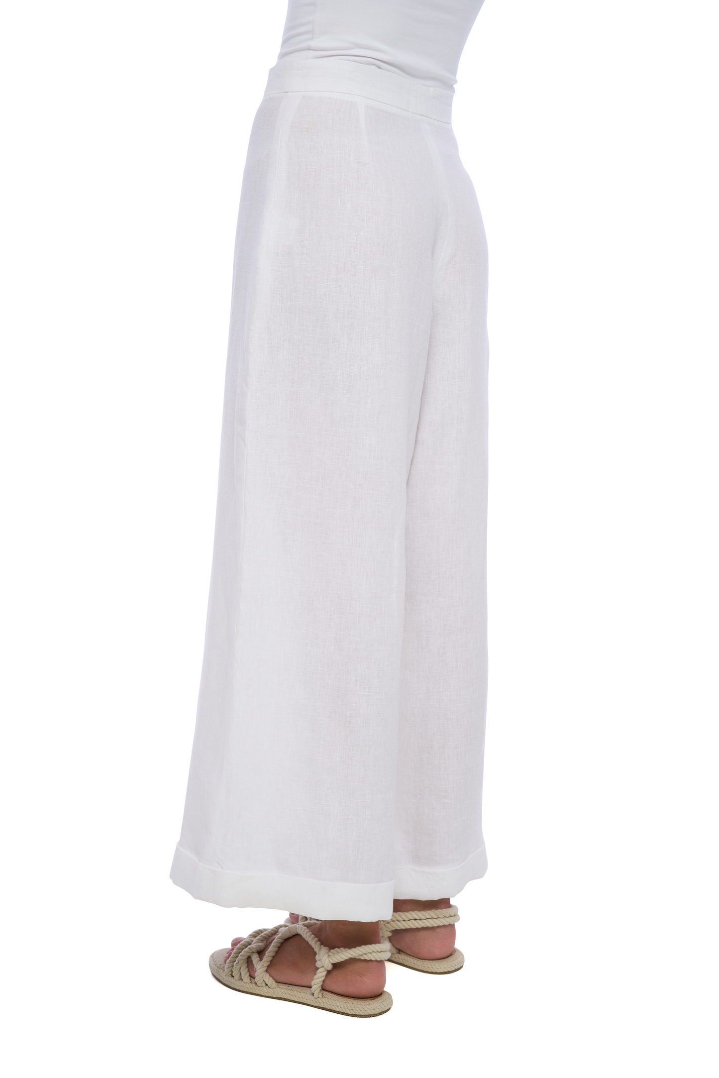 Geode Linen Pants in White - Realm