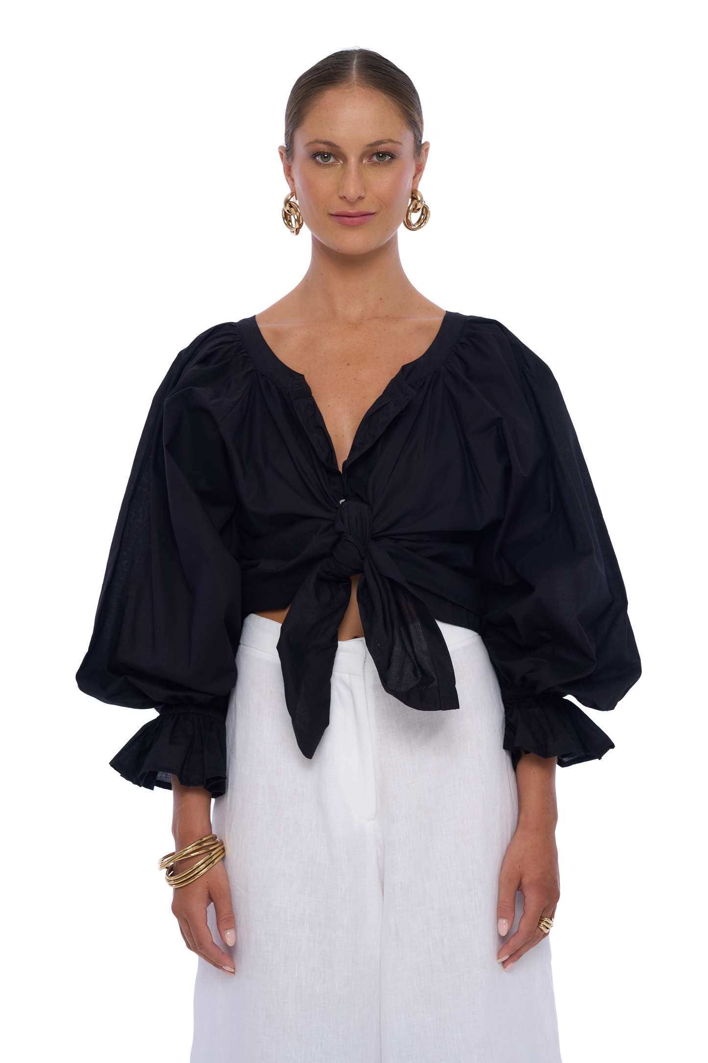 Bloom Blouse in Black - Realm