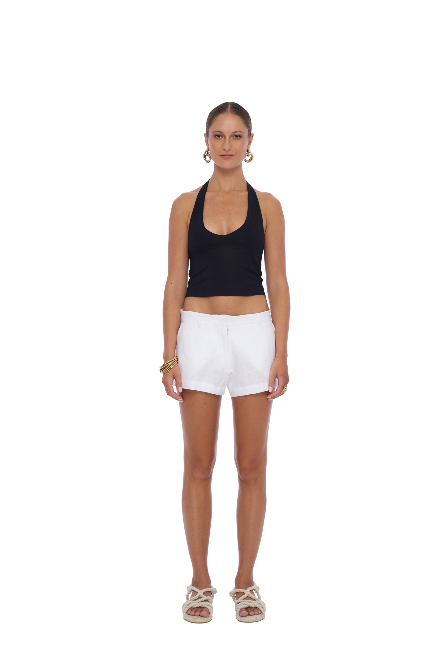 Florian Linen Shorts in White - Realm