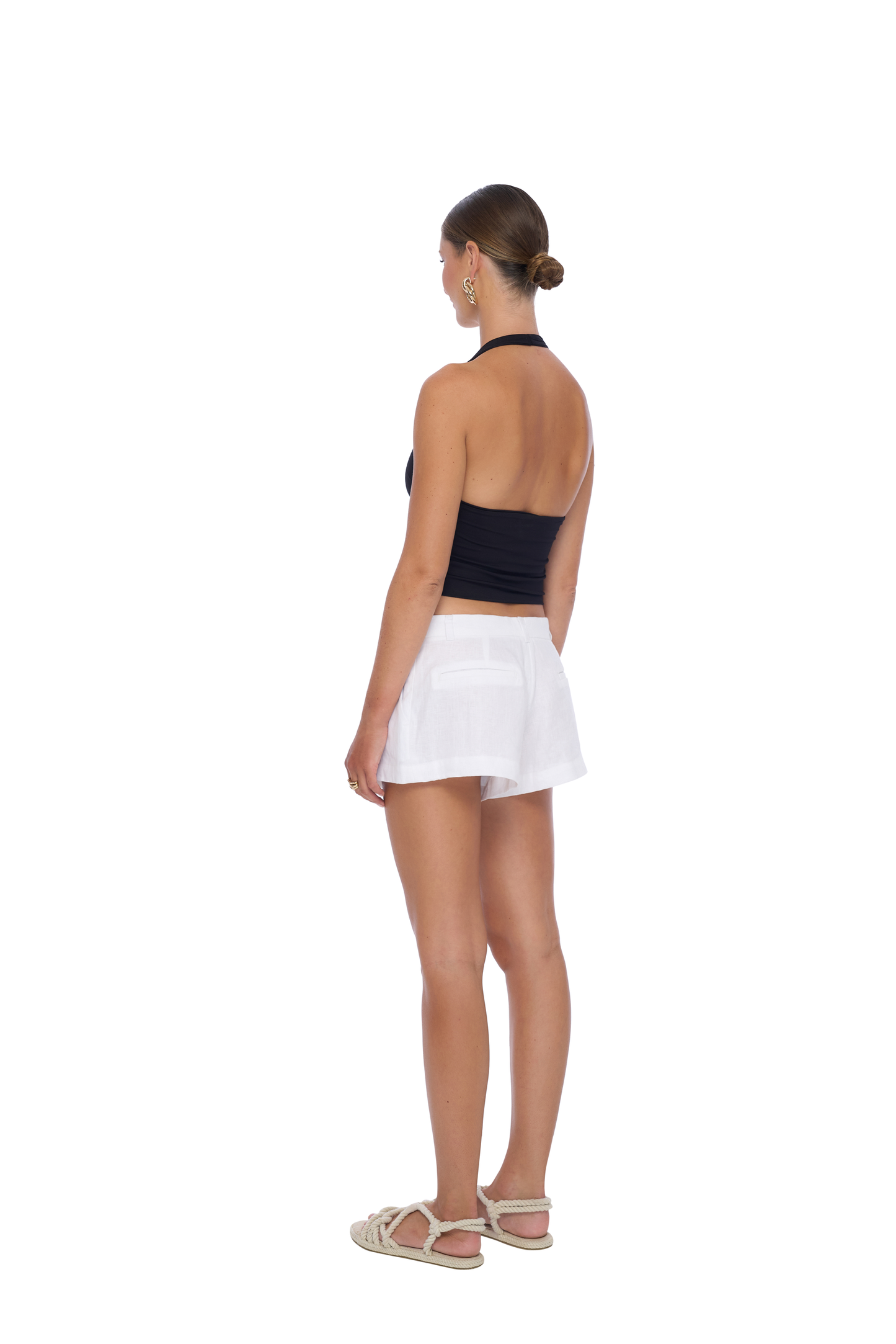 Florian Linen Shorts in White - Realm
