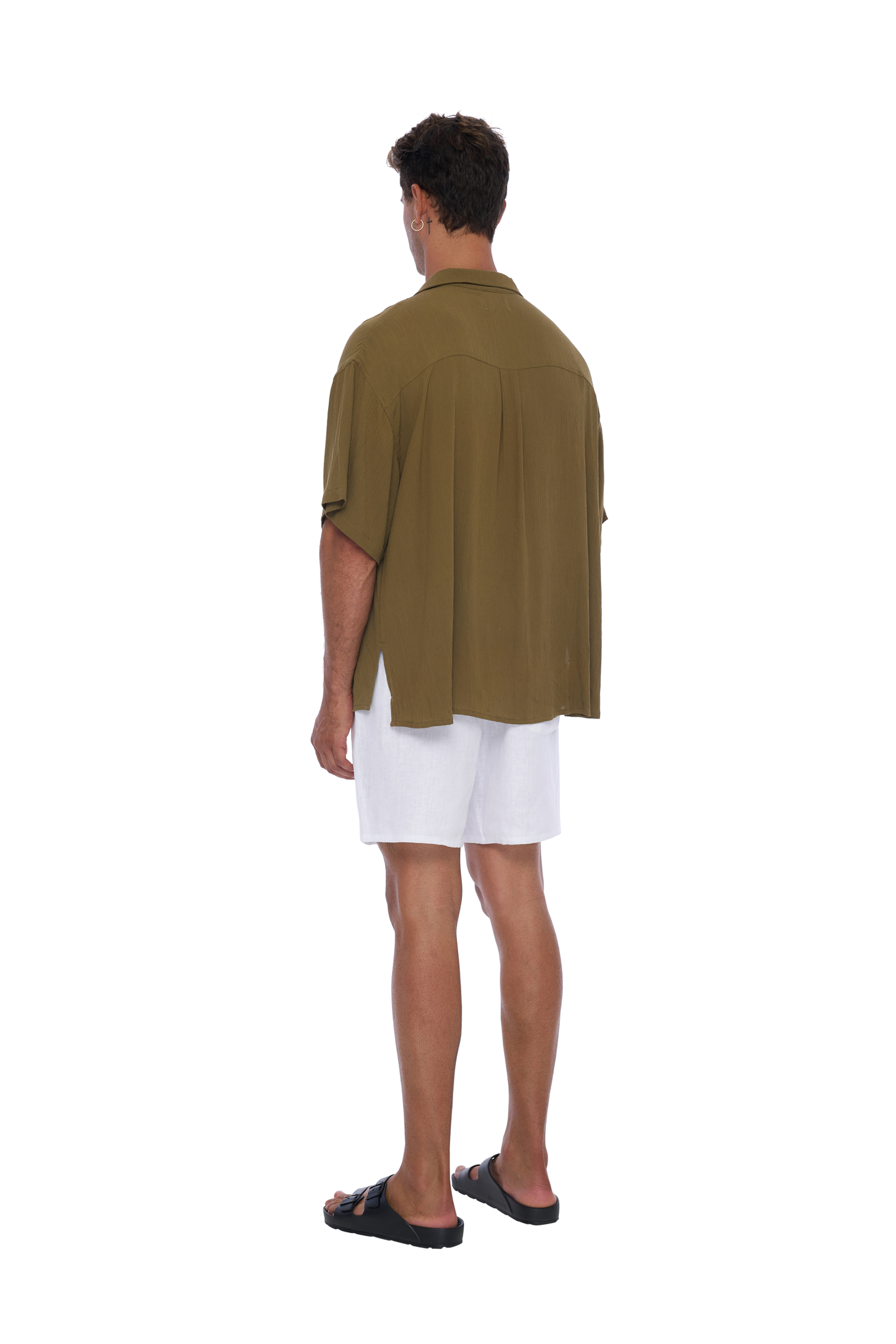 Leo Mens Shirt in Khaki - Realm