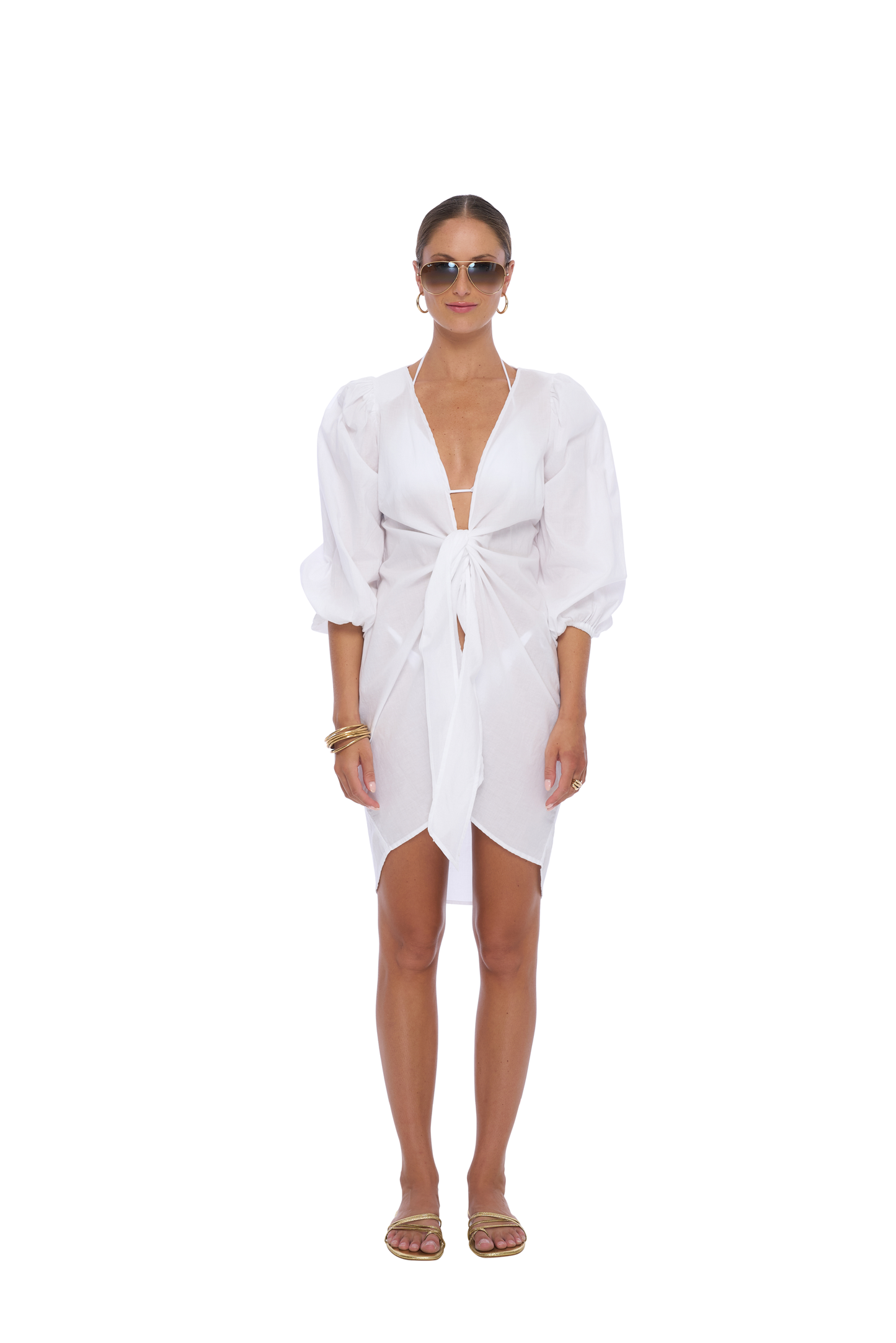 Guava Beach Cover Up in White - Realm
