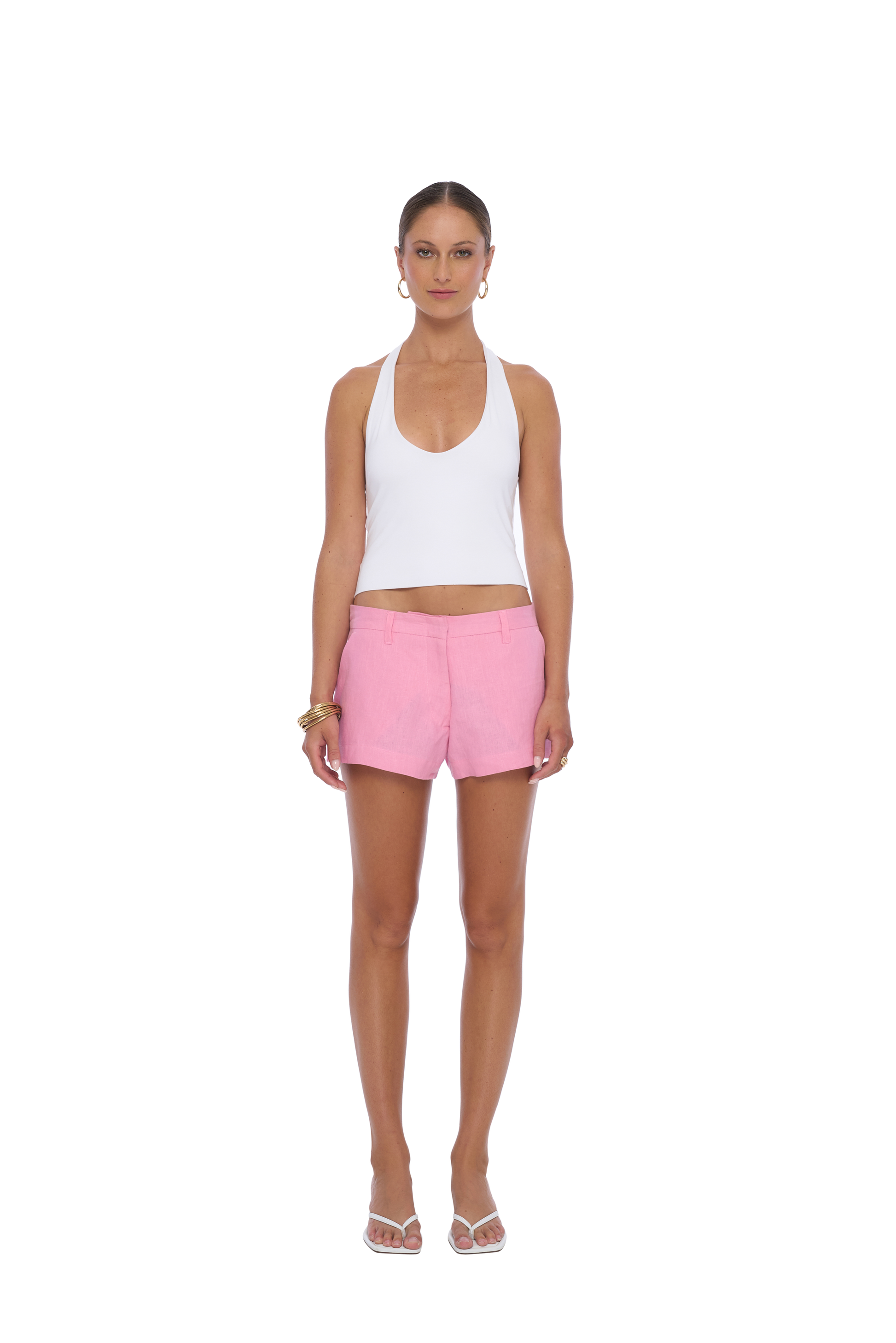 Florian Linen Shorts in Pink - Realm
